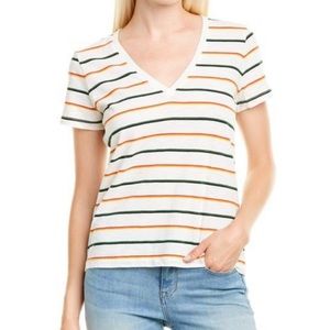 Madewell 100% cotton Striped v-neck t-shirt XS